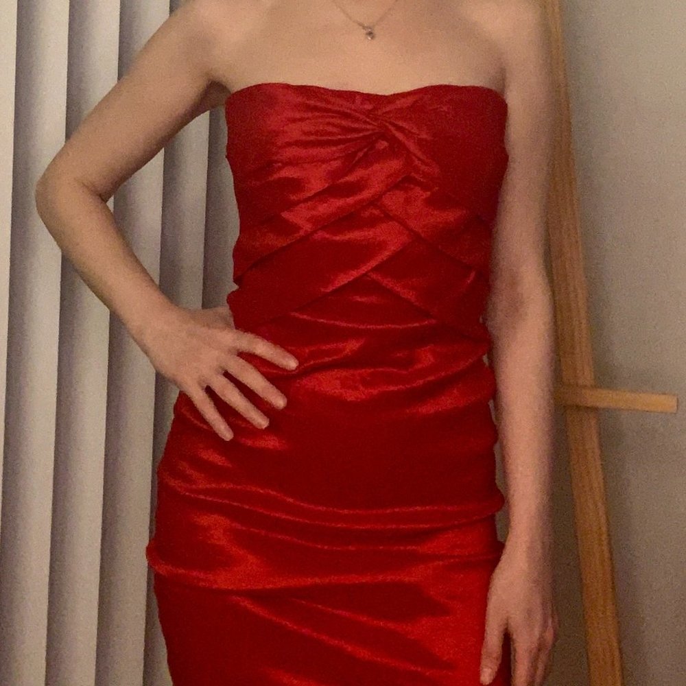 RED PARTY MINI DRESS XS PETITE